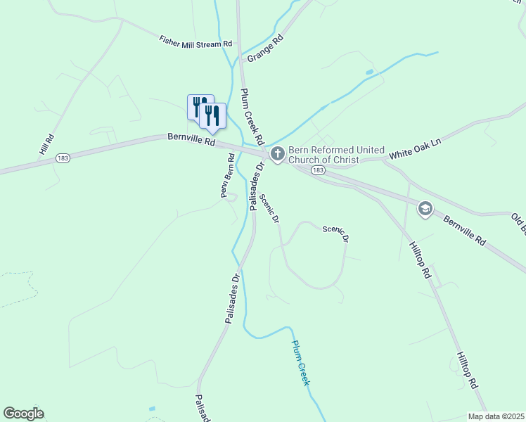 map of restaurants, bars, coffee shops, grocery stores, and more near 519 Scenic Drive in Bernville