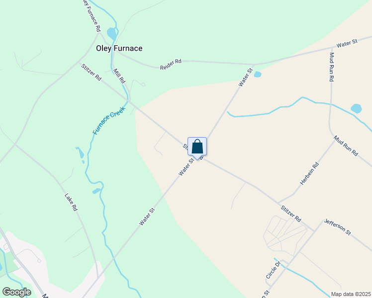 map of restaurants, bars, coffee shops, grocery stores, and more near 204 Water Street in Oley