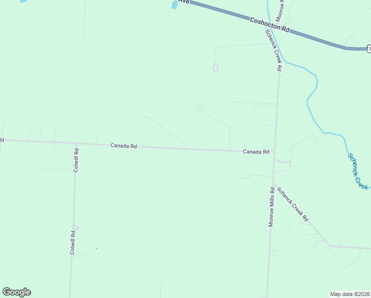 map of restaurants, bars, coffee shops, grocery stores, and more near 20561 Canada Road in Gambier