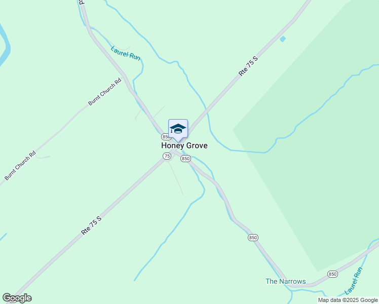 map of restaurants, bars, coffee shops, grocery stores, and more near 17 Clark Lane in Honey Grove