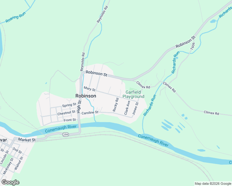 map of restaurants, bars, coffee shops, grocery stores, and more near 289 Mary Street in Robinson