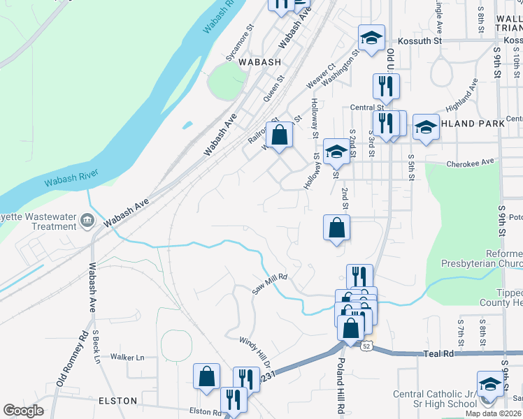 map of restaurants, bars, coffee shops, grocery stores, and more near 1425 Sunset Ridge Drive in Lafayette