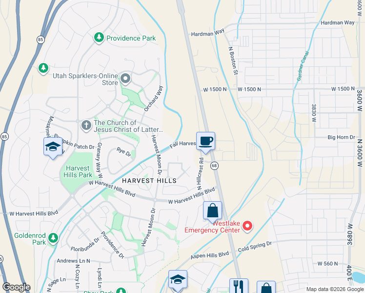 map of restaurants, bars, coffee shops, grocery stores, and more near 112 West Spring Hill Way in Saratoga Springs