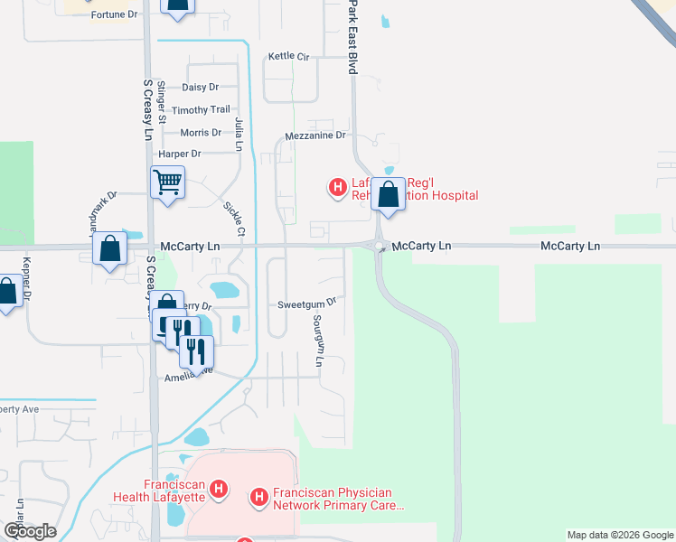 map of restaurants, bars, coffee shops, grocery stores, and more near 1005 Trillium Ln in Lafayette