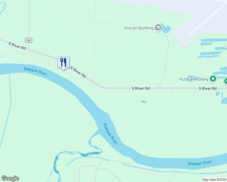 map of restaurants, bars, coffee shops, grocery stores, and more near 2297-2499 South River Road in West Lafayette