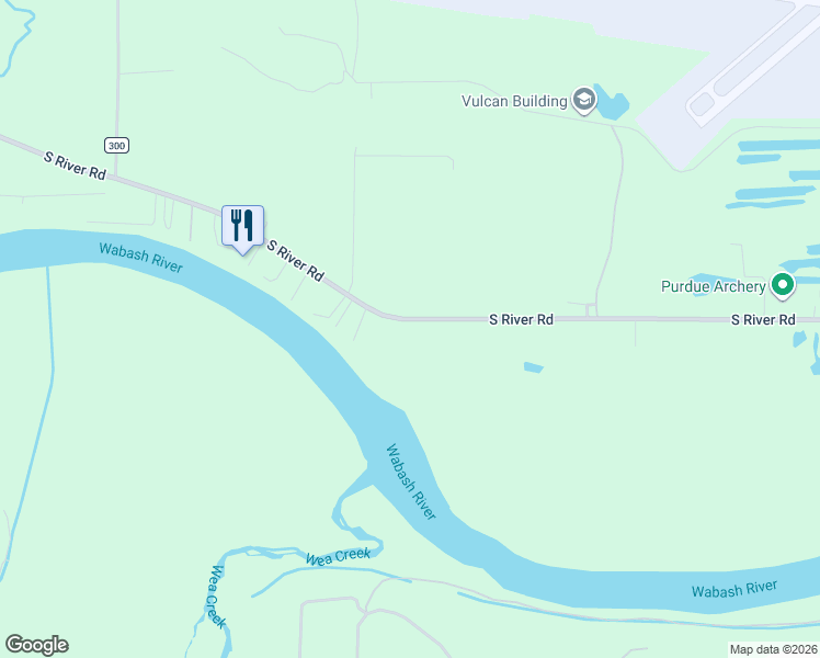 map of restaurants, bars, coffee shops, grocery stores, and more near 2297-2499 South River Road in West Lafayette