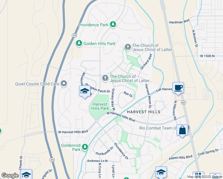 map of restaurants, bars, coffee shops, grocery stores, and more near 412 Pumpkin Patch Drive in Saratoga Springs