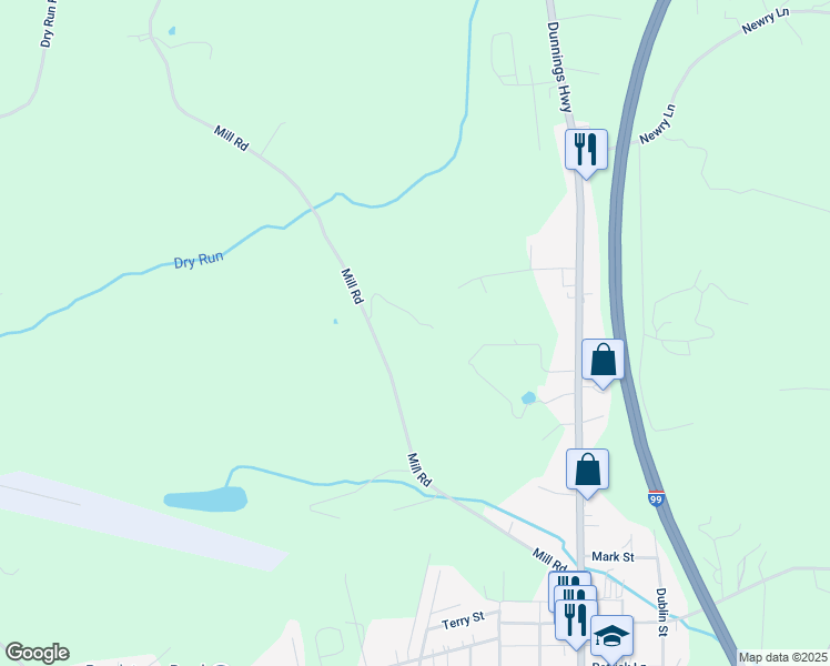 map of restaurants, bars, coffee shops, grocery stores, and more near 256 Mill Road in Duncansville