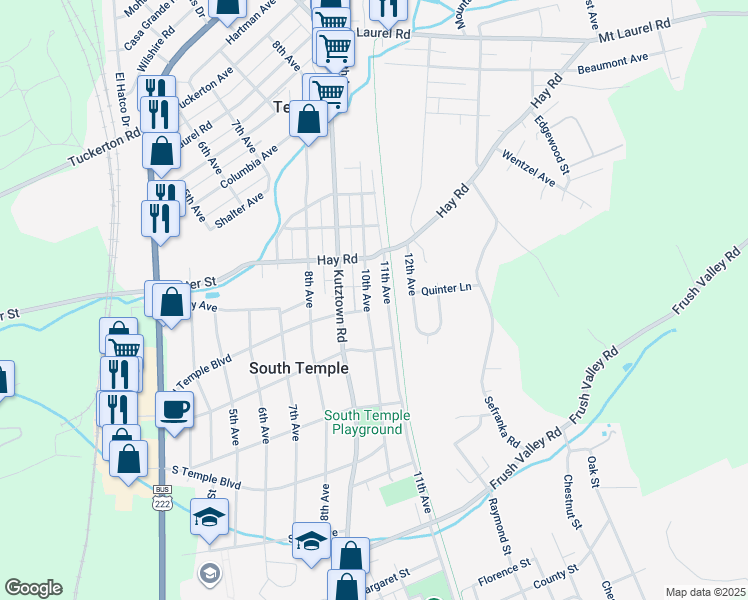 map of restaurants, bars, coffee shops, grocery stores, and more near 4412 11th Avenue in Temple