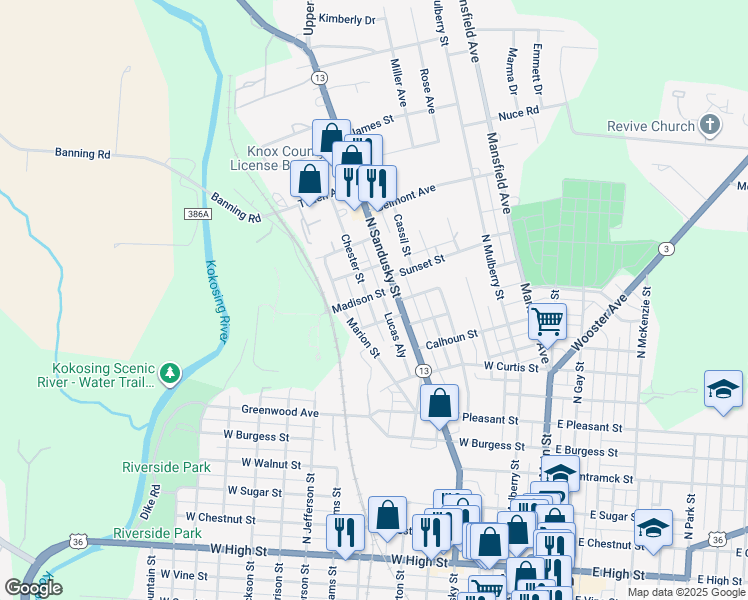 map of restaurants, bars, coffee shops, grocery stores, and more near 8 Chester Street in Mount Vernon