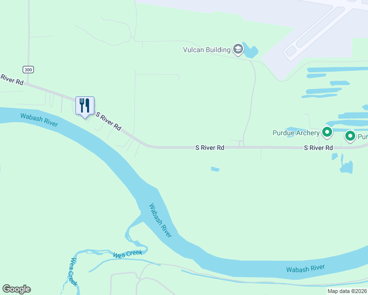 map of restaurants, bars, coffee shops, grocery stores, and more near 2297 South River Road in West Lafayette