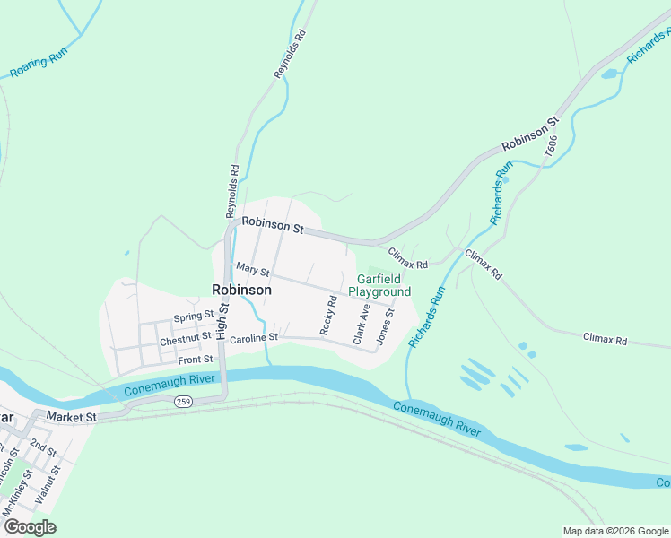 map of restaurants, bars, coffee shops, grocery stores, and more near 289 Mary Street in Robinson