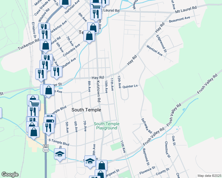 map of restaurants, bars, coffee shops, grocery stores, and more near 4412 11th Avenue in Temple
