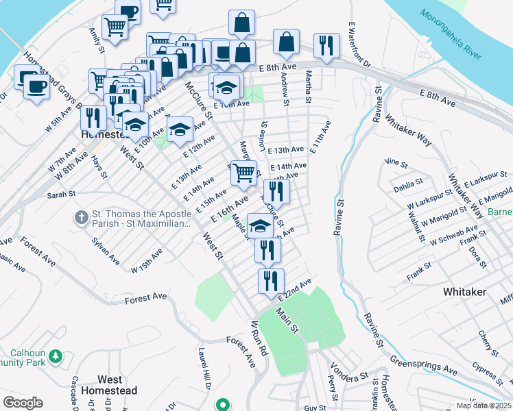 map of restaurants, bars, coffee shops, grocery stores, and more near 237 East 17th Avenue in Homestead