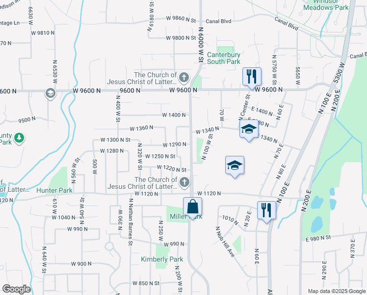 map of restaurants, bars, coffee shops, grocery stores, and more near 179 West 1290 North in American Fork