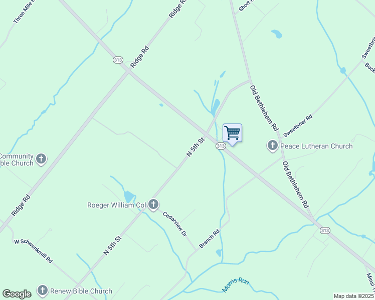 map of restaurants, bars, coffee shops, grocery stores, and more near 2110 North 5th Street in Perkasie