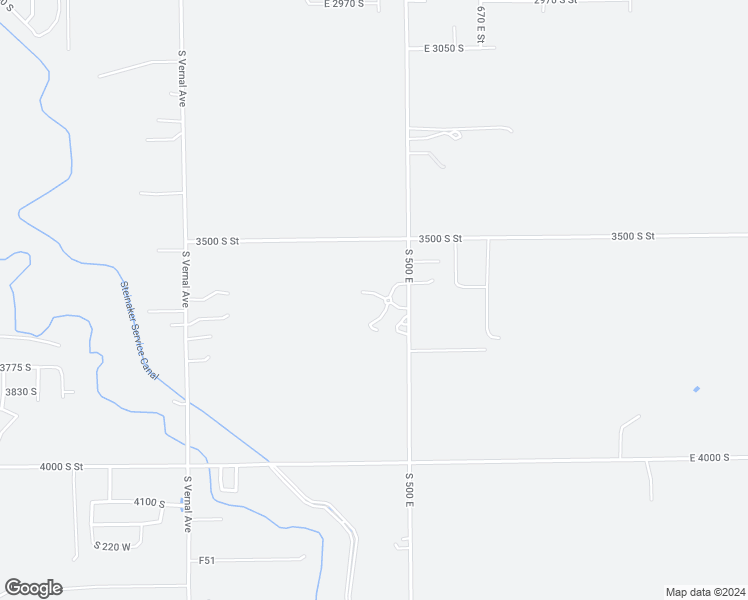 map of restaurants, bars, coffee shops, grocery stores, and more near 424 Grayfox Lane in Vernal