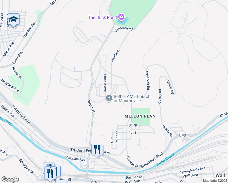 map of restaurants, bars, coffee shops, grocery stores, and more near 3 Coal Wilden Shaw Avenue in Monroeville