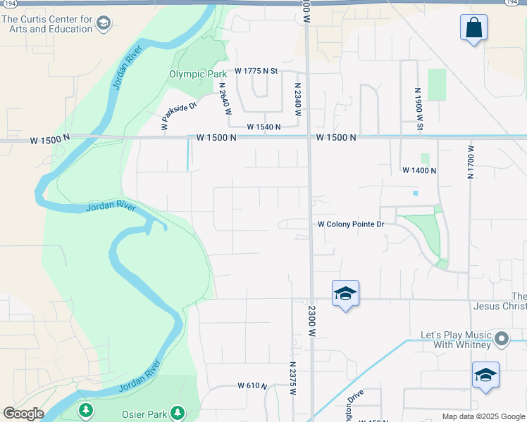 map of restaurants, bars, coffee shops, grocery stores, and more near 1302 North 2450 West in Lehi