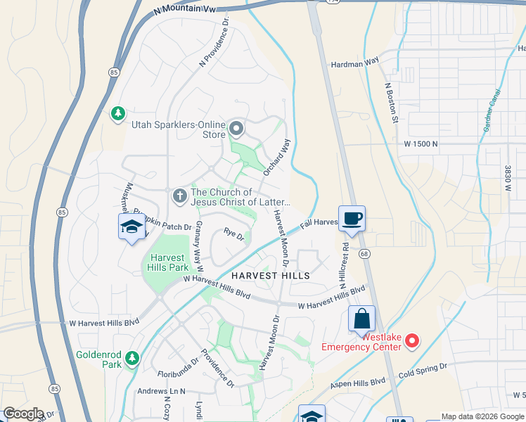 map of restaurants, bars, coffee shops, grocery stores, and more near 2226 Orchard Way in Saratoga Springs