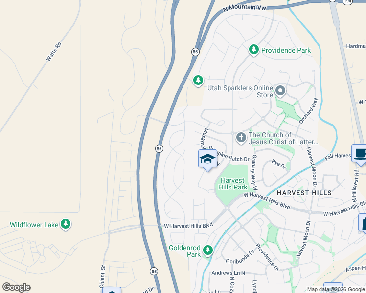 map of restaurants, bars, coffee shops, grocery stores, and more near 2214 North Wild Hyacinth Drive in Saratoga Springs