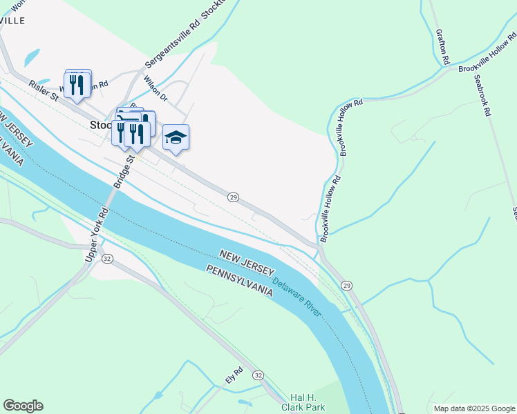 map of restaurants, bars, coffee shops, grocery stores, and more near 53 South Main Street in Stockton