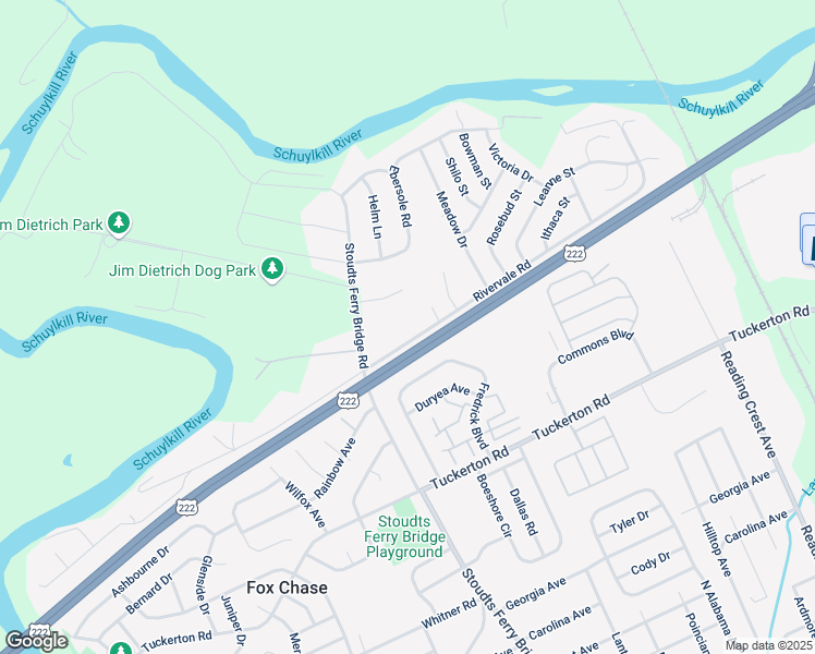 map of restaurants, bars, coffee shops, grocery stores, and more near 747 Rivervale Road in Reading