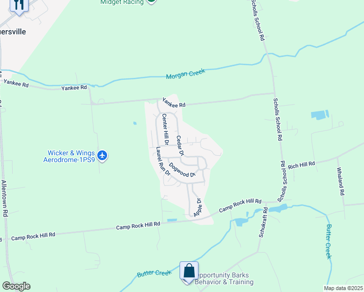 map of restaurants, bars, coffee shops, grocery stores, and more near 132 Ridge Road in Quakertown