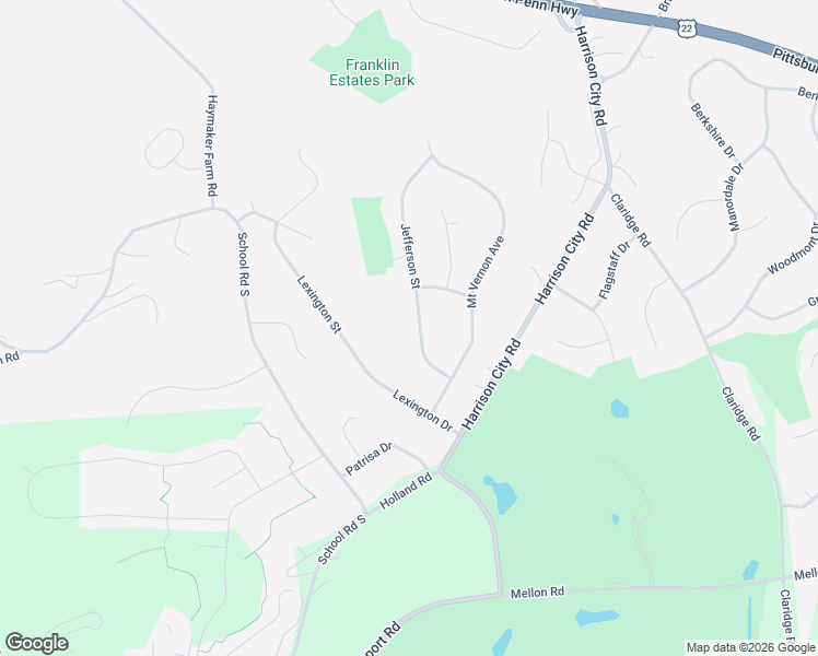 map of restaurants, bars, coffee shops, grocery stores, and more near 307 Jefferson Street in Export