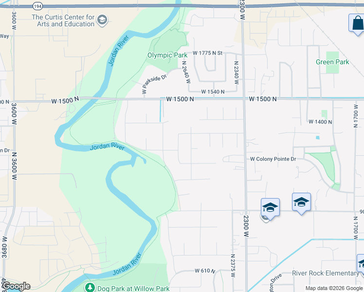 map of restaurants, bars, coffee shops, grocery stores, and more near 1218 North 2550 West in Lehi