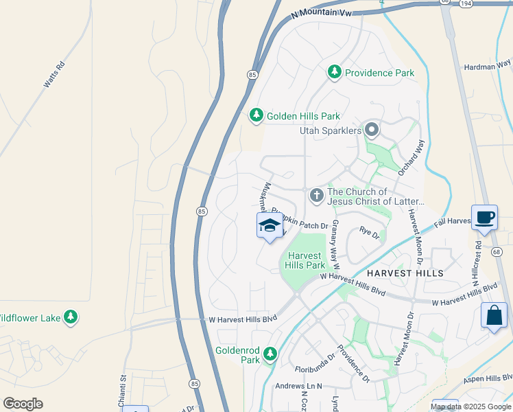 map of restaurants, bars, coffee shops, grocery stores, and more near 594 Casaba Court in Saratoga Springs