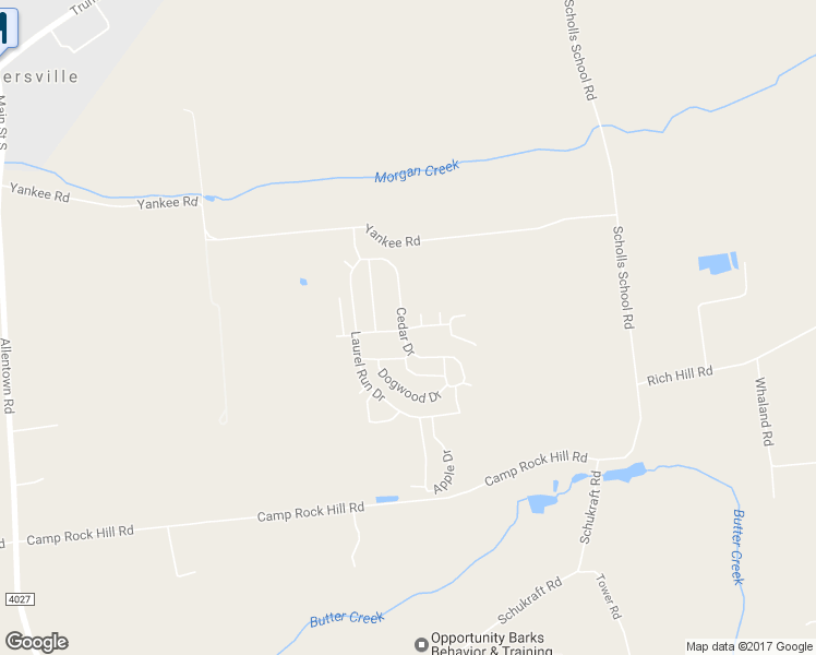 map of restaurants, bars, coffee shops, grocery stores, and more near 132 Ridge Road in Quakertown