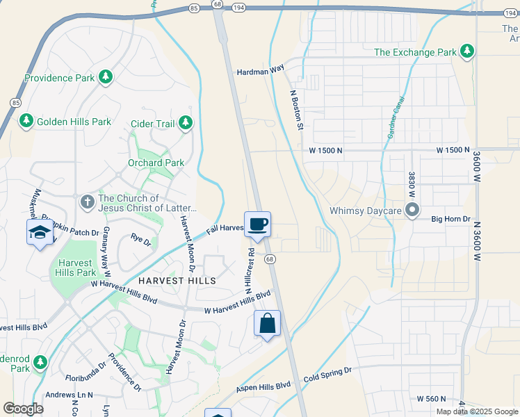 map of restaurants, bars, coffee shops, grocery stores, and more near 2177 North Hillcrest Drive in Saratoga Springs