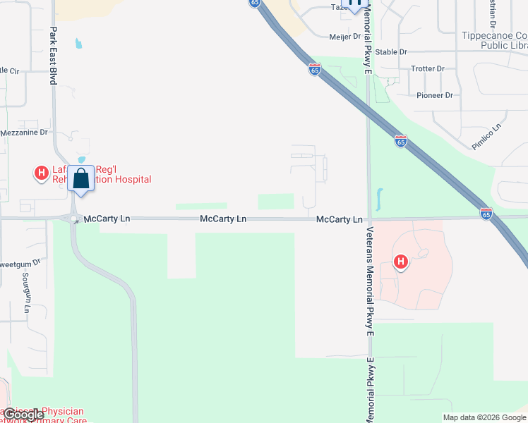 map of restaurants, bars, coffee shops, grocery stores, and more near 4702 McCarty Lane in Lafayette