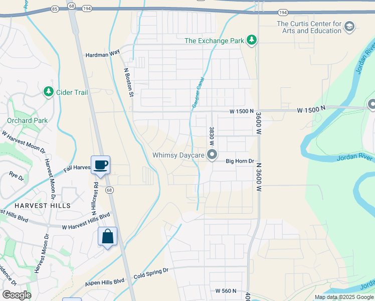 map of restaurants, bars, coffee shops, grocery stores, and more near 9320 North 10400 West in Lehi