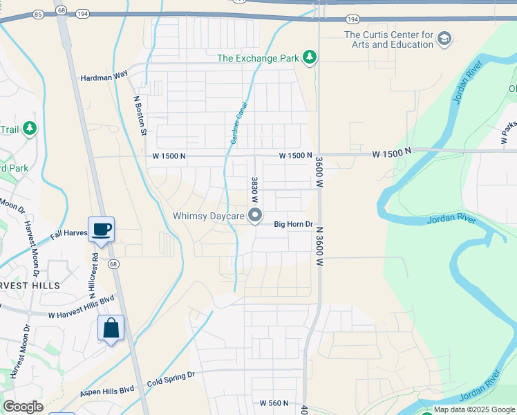 map of restaurants, bars, coffee shops, grocery stores, and more near 9300 North 10400 West in Lehi