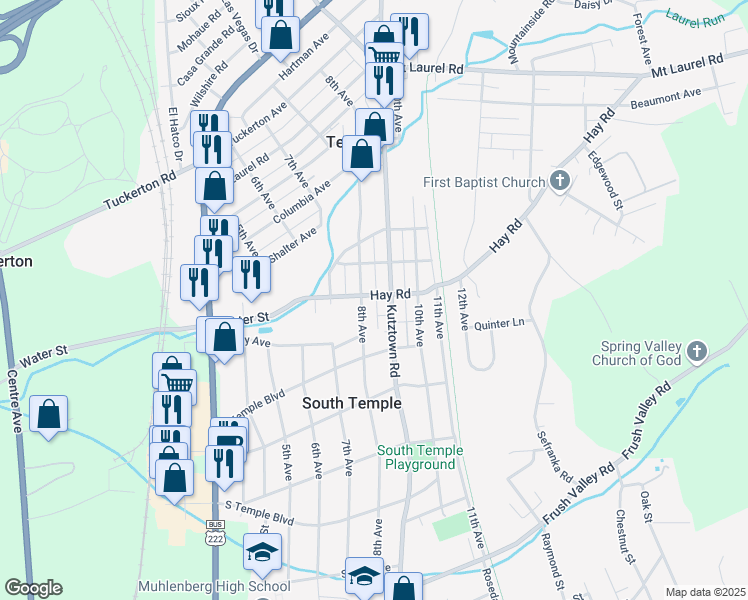 map of restaurants, bars, coffee shops, grocery stores, and more near 4507 8th Avenue in Temple
