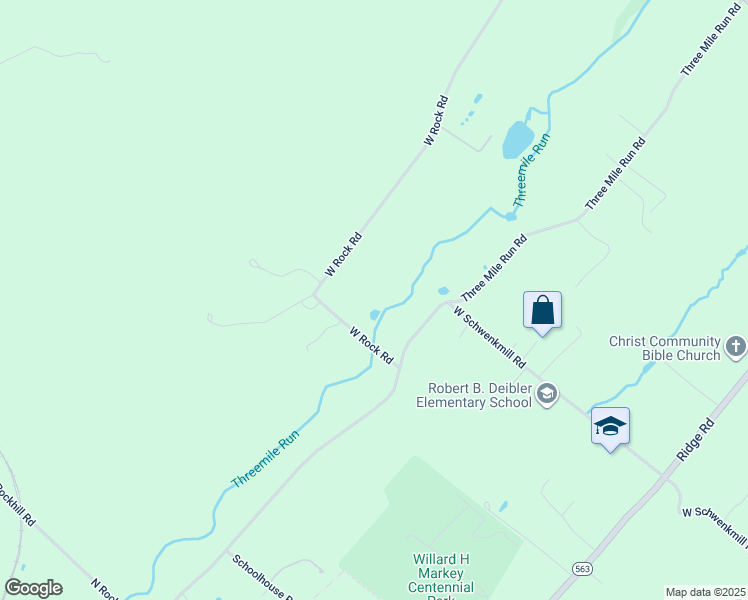 map of restaurants, bars, coffee shops, grocery stores, and more near 1301 West Rock Road in Perkasie