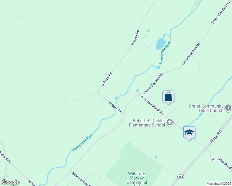 map of restaurants, bars, coffee shops, grocery stores, and more near 1301 West Rock Road in Perkasie