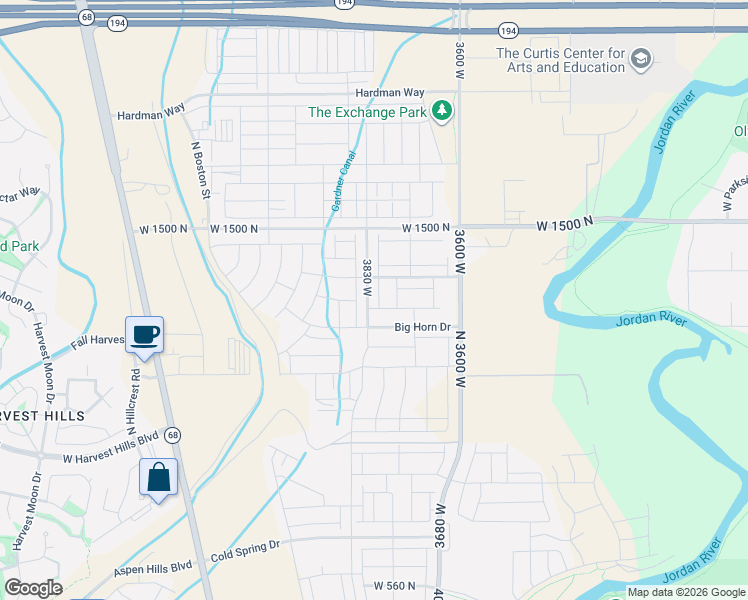 map of restaurants, bars, coffee shops, grocery stores, and more near 9300 North 10400 West in Lehi