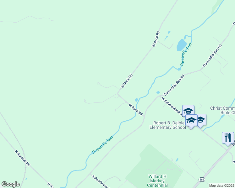 map of restaurants, bars, coffee shops, grocery stores, and more near 1613 West Rock Road in Perkasie