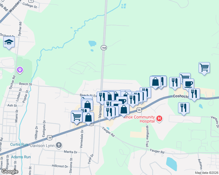 map of restaurants, bars, coffee shops, grocery stores, and more near 12 Upland Terrace in Mount Vernon