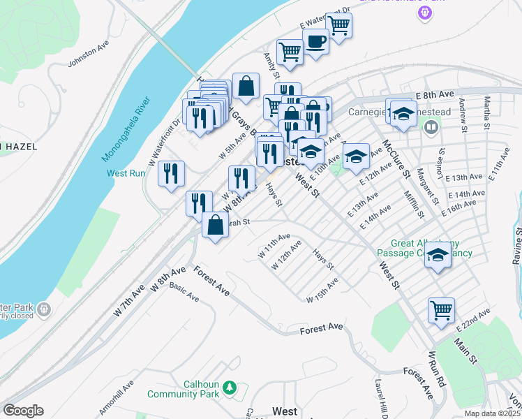 map of restaurants, bars, coffee shops, grocery stores, and more near 230 West 9th Avenue in Homestead