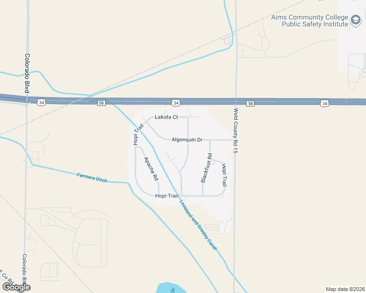 map of restaurants, bars, coffee shops, grocery stores, and more near 27847 Arikaree Rd in Loveland