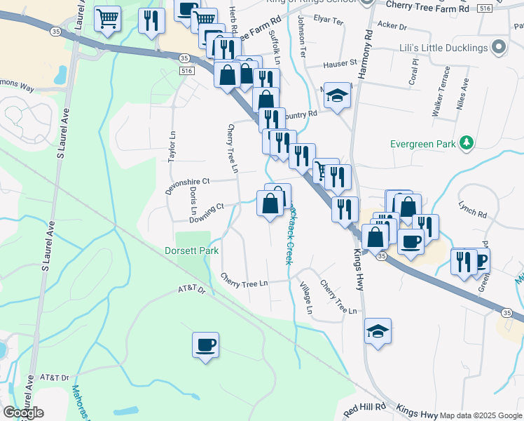 map of restaurants, bars, coffee shops, grocery stores, and more near 140 Magnolia Lane in Monmouth County