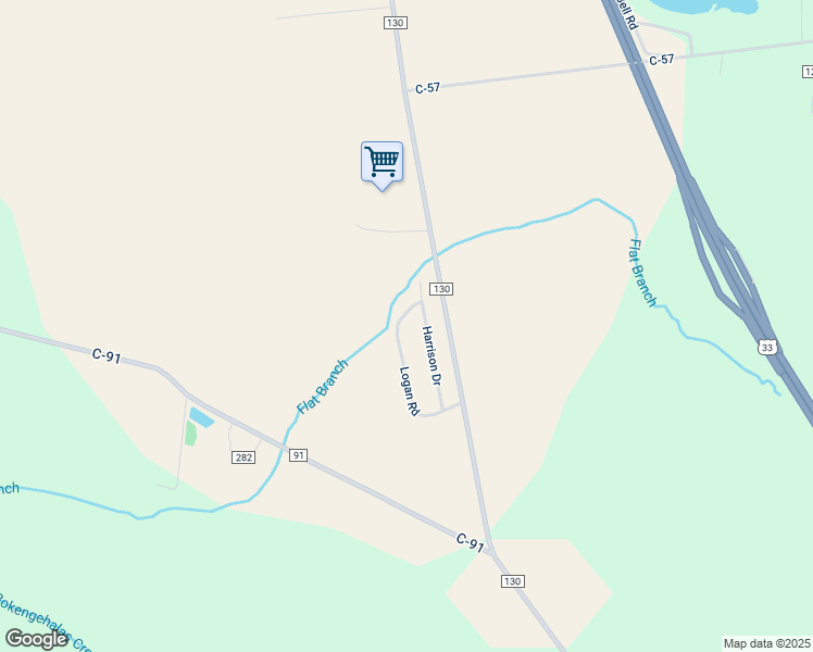 map of restaurants, bars, coffee shops, grocery stores, and more near 3880 Logan Road in Bellefontaine