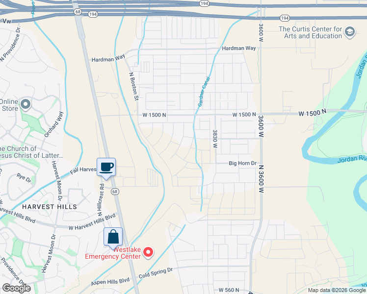 map of restaurants, bars, coffee shops, grocery stores, and more near 9320 North 10400 West in Lehi