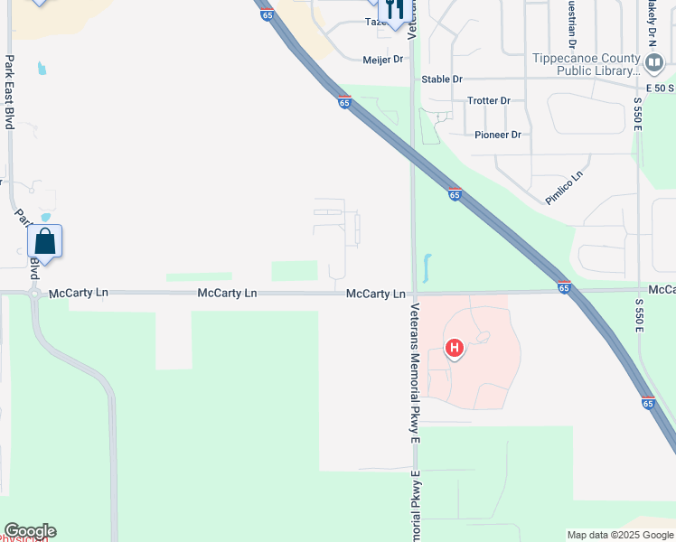 map of restaurants, bars, coffee shops, grocery stores, and more near 4702 McCarty Lane in Lafayette