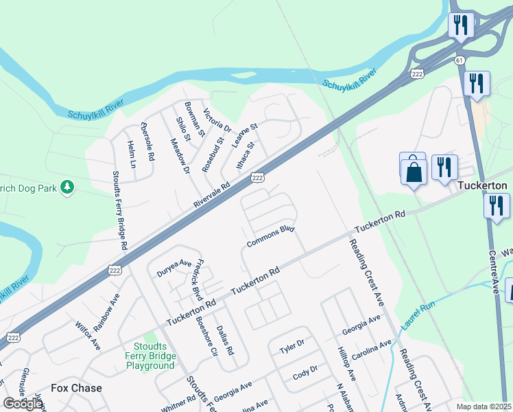 map of restaurants, bars, coffee shops, grocery stores, and more near 1081 Sage Avenue in Reading