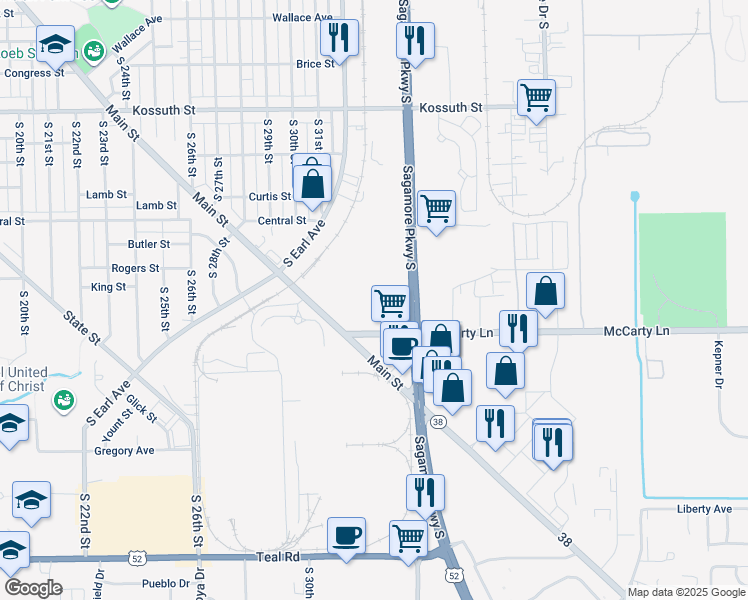 map of restaurants, bars, coffee shops, grocery stores, and more near 250 Shenandoah Drive in Lafayette